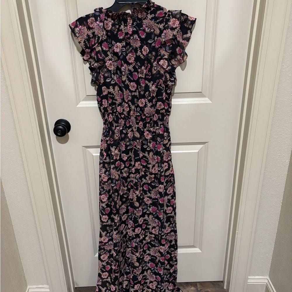 Black and Pink Maxi Jumpsuit with Elegant Design